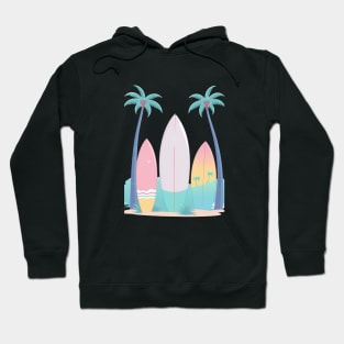Surfboard with Palm Trees Hoodie